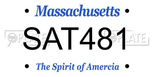 SAT481 Massachusetts License Plate
