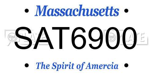 SAT6900 Massachusetts License Plate