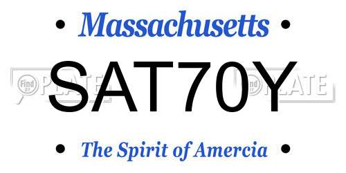 SAT70Y Massachusetts License Plate