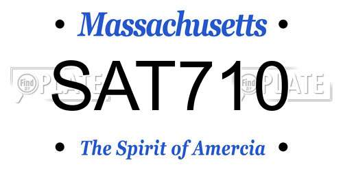 SAT710 Massachusetts License Plate