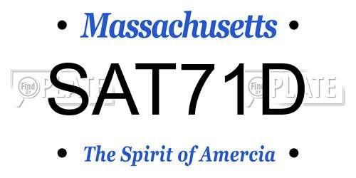 SAT71D Massachusetts License Plate