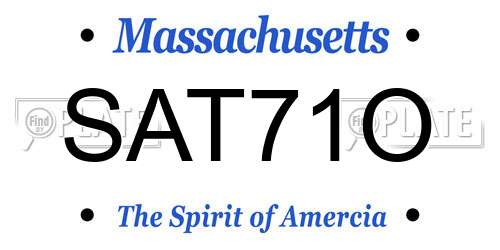 SAT71O Massachusetts License Plate
