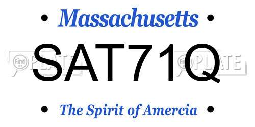 SAT71Q Massachusetts License Plate