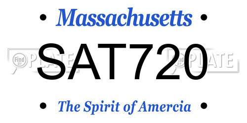 SAT720 Massachusetts License Plate