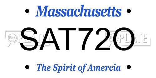 SAT72O Massachusetts License Plate