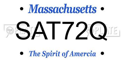 SAT72Q Massachusetts License Plate
