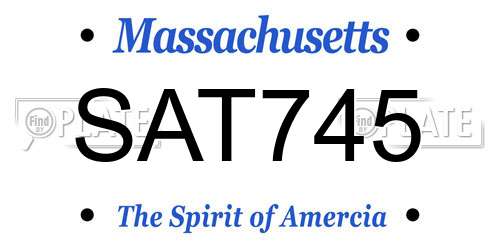 SAT745 Massachusetts License Plate