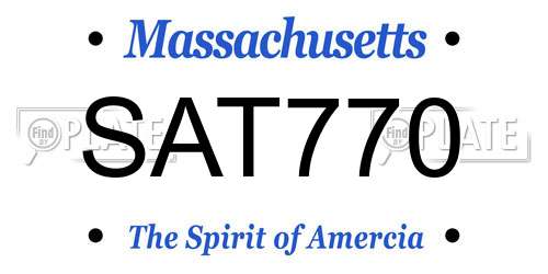 SAT770 Massachusetts License Plate