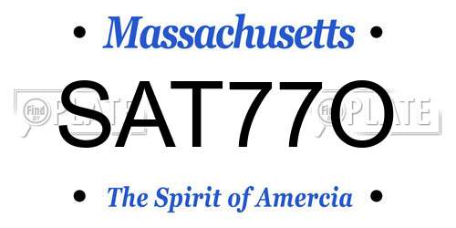SAT77O Massachusetts License Plate