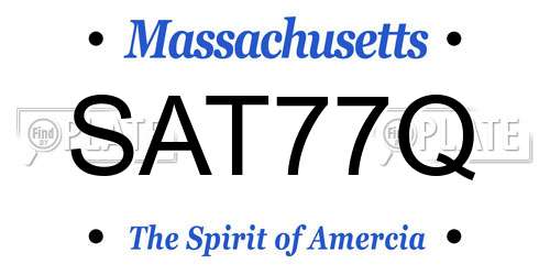 SAT77Q Massachusetts License Plate