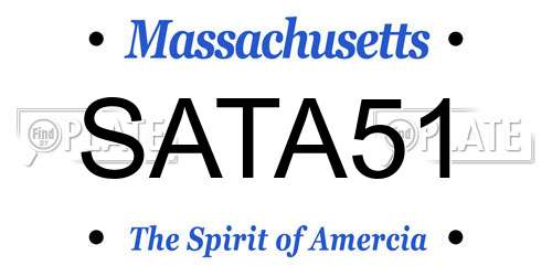 SATA51 Massachusetts License Plate