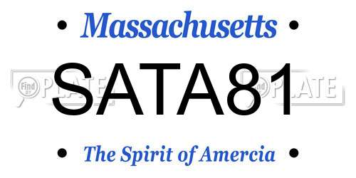 SATA81 Massachusetts License Plate