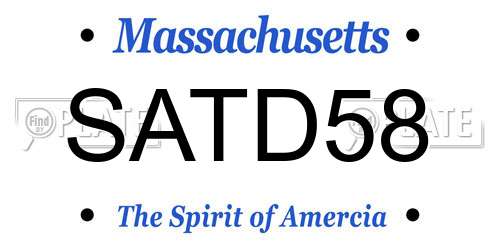 SATD58 Massachusetts License Plate