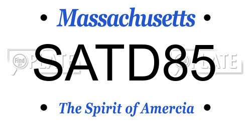 SATD85 Massachusetts License Plate