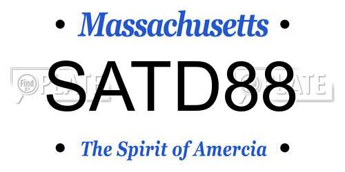 SATD88 Massachusetts License Plate
