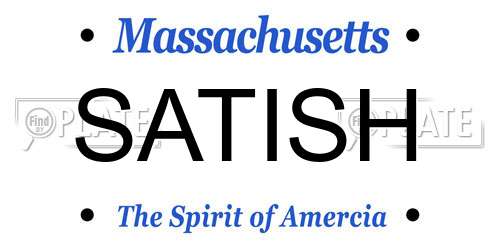SATISH Massachusetts License Plate
