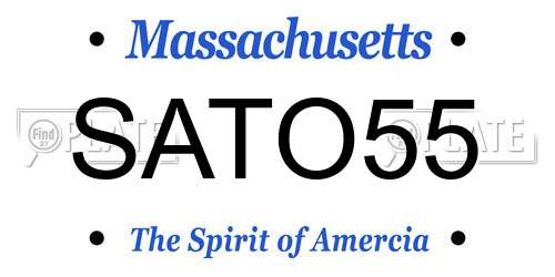 SATO55 Massachusetts License Plate