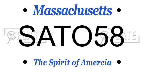 SATO58 Massachusetts License Plate