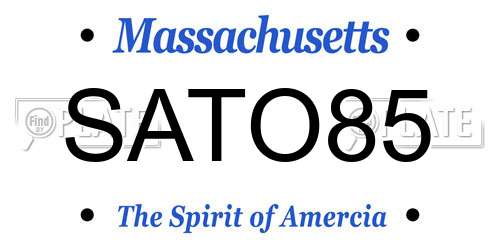 SATO85 Massachusetts License Plate