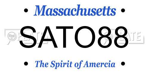 SATO88 Massachusetts License Plate