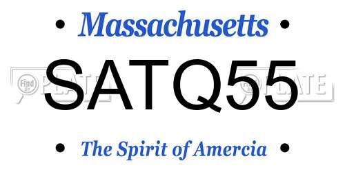 SATQ55 Massachusetts License Plate