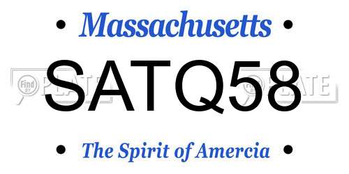 SATQ58 Massachusetts License Plate
