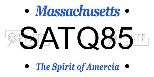 SATQ85 Massachusetts License Plate