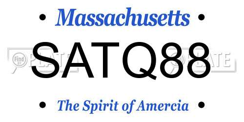SATQ88 Massachusetts License Plate