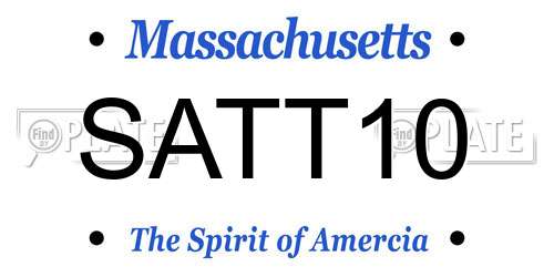 SATT10 Massachusetts License Plate