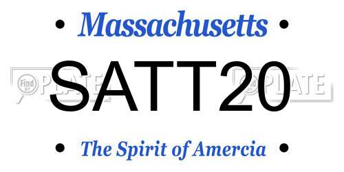SATT20 Massachusetts License Plate