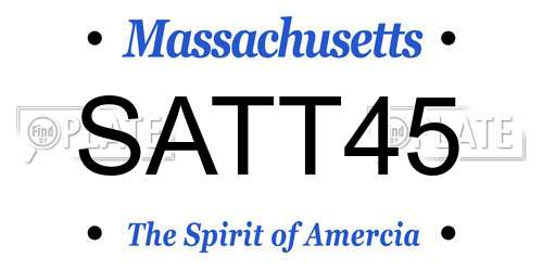 SATT45 Massachusetts License Plate