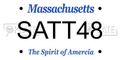 SATT48 Massachusetts License Plate