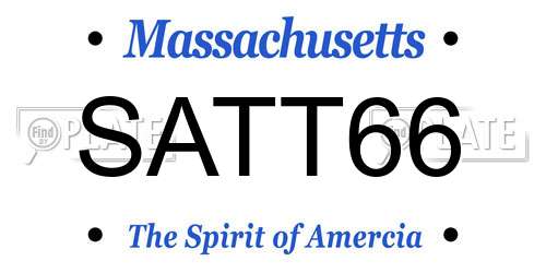 SATT66 Massachusetts License Plate