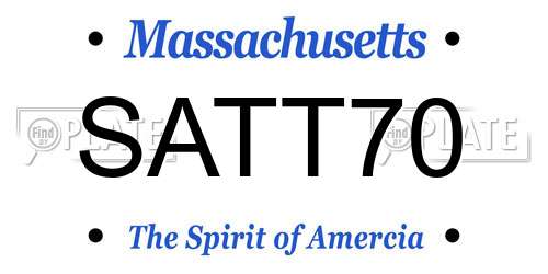 SATT70 Massachusetts License Plate