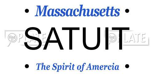 SATUIT Massachusetts License Plate