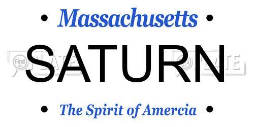 SATURN Massachusetts License Plate