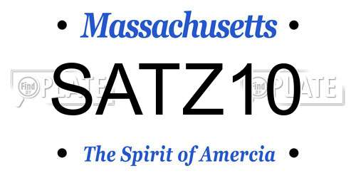 SATZ10 Massachusetts License Plate