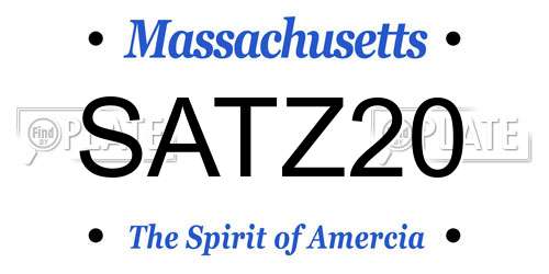 SATZ20 Massachusetts License Plate
