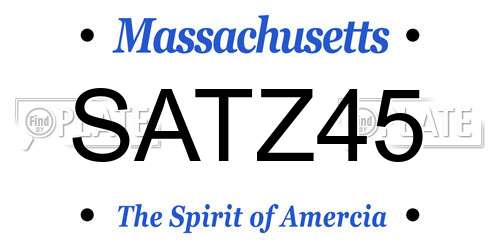 SATZ45 Massachusetts License Plate
