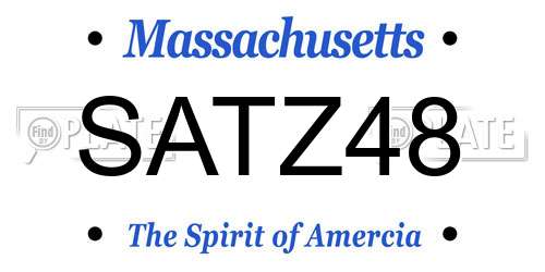 SATZ48 Massachusetts License Plate