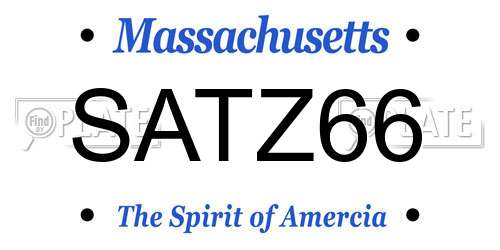 SATZ66 Massachusetts License Plate