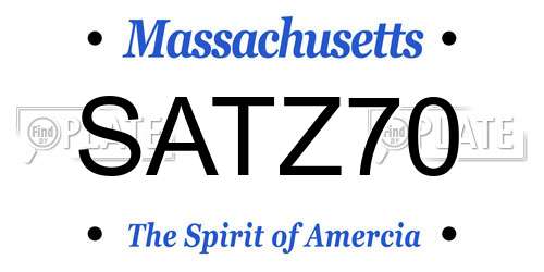 SATZ70 Massachusetts License Plate