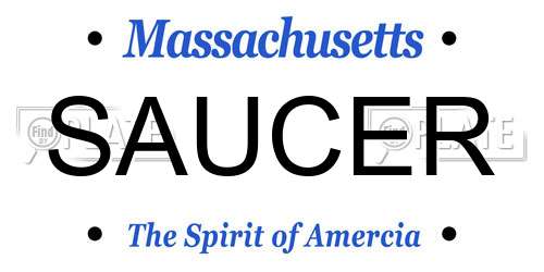 SAUCER Massachusetts License Plate