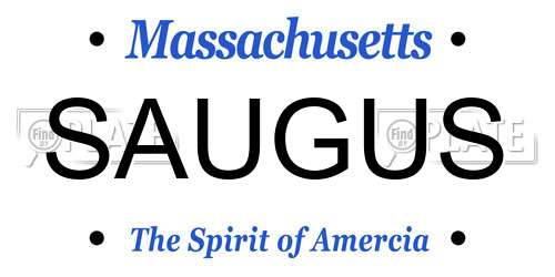 SAUGUS Massachusetts License Plate