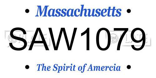 SAW1079 Massachusetts License Plate