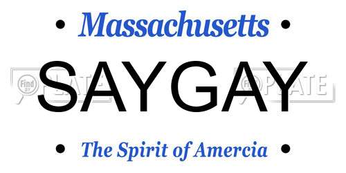 SAYGAY Massachusetts License Plate