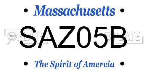 SAZ05B Massachusetts License Plate