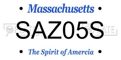SAZ05S Massachusetts License Plate