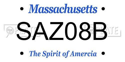 SAZ08B Massachusetts License Plate