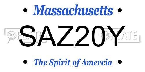 SAZ20Y Massachusetts License Plate